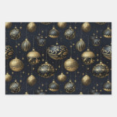 真夜中の輝素晴らしく装飾クリスマス ラッピングペーパーシート (正面3)
