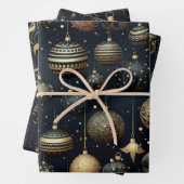 真夜中の輝素晴らしく装飾クリスマス ラッピングペーパーシート (インサイチュ)