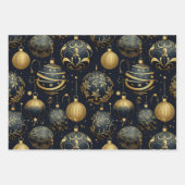 真夜中の輝素晴らしく装飾クリスマス ラッピングペーパーシート (正面3)