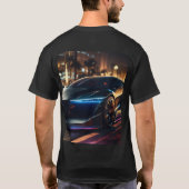 真夜中の速度：超現実的なコンセプトカーo tシャツ (裏面)