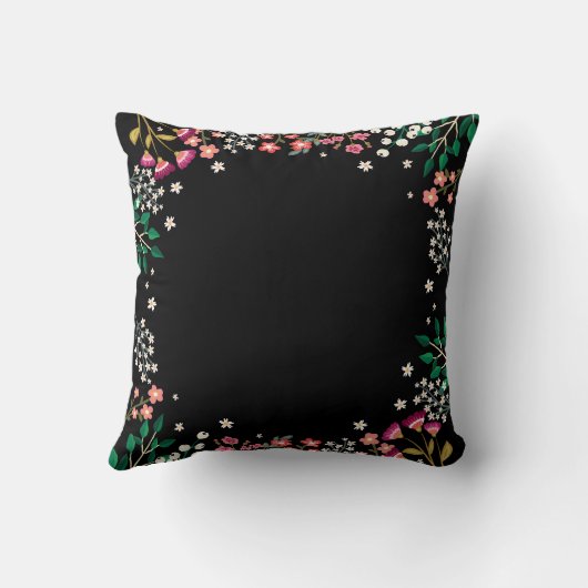 真夜中の野生の花-誕生Statsの子供部屋 クッション (裏面)