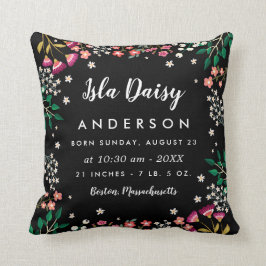 真夜中の野生の花-誕生Statsの子供部屋 クッション