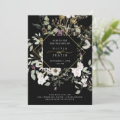 真夜中の野草 | 黒のジオメト結婚リ 招待状 (スタンド正面)