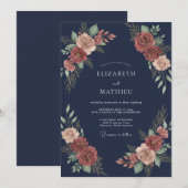 真夜中の銅の花の結婚式 招待状 (正面/裏面)