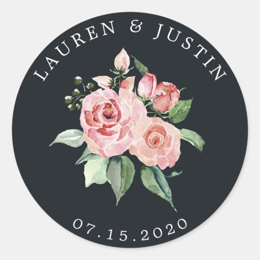 真夜中の開花エレガントフローラモノグラムシール ラウンドシール (正面)