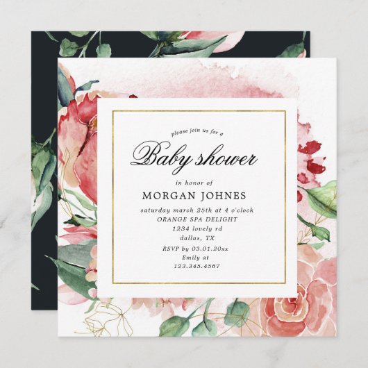 真夜中の開花フローラスクエアベビーシャワー (正面/裏面)