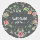 真夜中の開花手作り愛ハートフローラ ラウンドシール (正面)