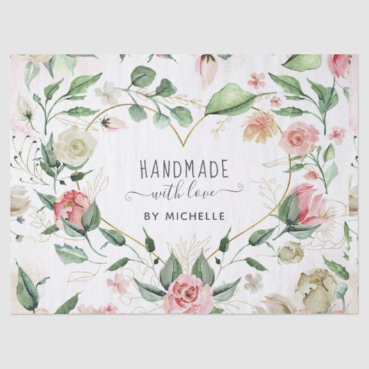 真夜中の開花手作り愛ハートフローラ 薄葉紙 (正面)