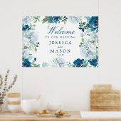 真夜中の開花結婚のウェルカムサイン ポスター (キッチン)