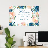 真夜中の開花結婚のウェルカムサイン ポスター (ホームオフィス)