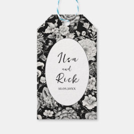 真夜中の開花：暗いフローラ結婚の ギフトタグ