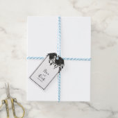 真夜中の開花：暗いフローラ結婚の ギフトタグ (より糸付き)