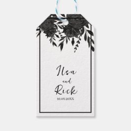 真夜中の開花：暗いフローラ結婚の ギフトタグ