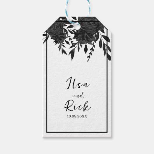 真夜中の開花：暗いフローラ結婚の ギフトタグ (正面)
