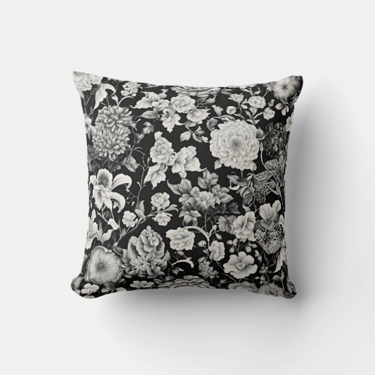 真夜中の開花：暗いフローラ結婚の クッション (正面)