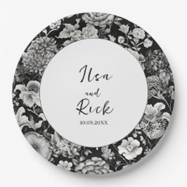 真夜中の開花：暗いフローラ結婚の ペーパープレート