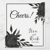 真夜中の開花：暗いフローラ結婚の ワインラベル (シングルラベル)