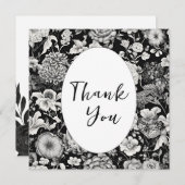 真夜中の開花：暗いフローラ サンキューカード (正面/裏面)