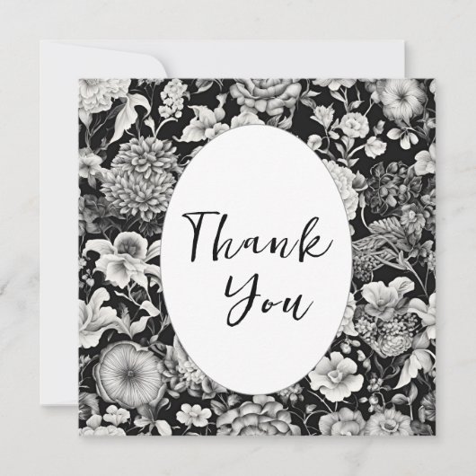 真夜中の開花：暗いフローラ サンキューカード (正面)