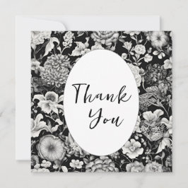 真夜中の開花：暗いフローラ サンキューカード