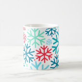 真夜中の降雪 – スノーフレークマグ コーヒーマグカップ (中央)