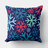 真夜中の雪の投げ枕 クッション (正面)