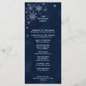 真夜中の雪の結晶の結婚式プログラム プログラム (裏面)