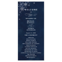 真夜中の雪の結晶の結婚式プログラム