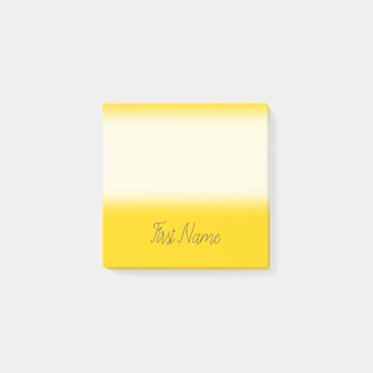 真夜中の青い名前のミニマルで黄色い背景 ポストイット (正面)