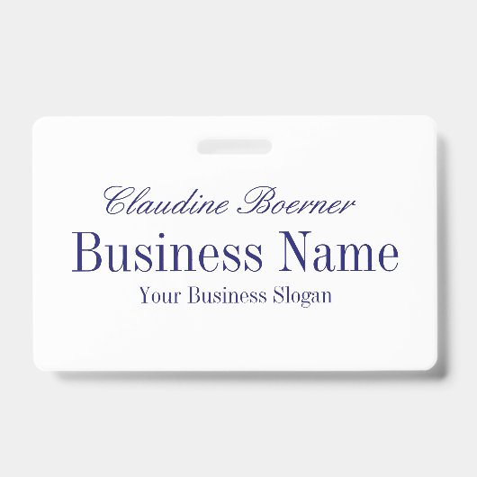 真夜中の青い文字-両側との白 バッジ (正面)