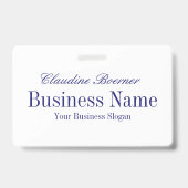 真夜中の青い文字-両側との白 バッジ (裏面)