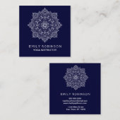 真夜中の青い曼荼羅のヨガのインストラクター スクエア名刺 (正面/裏面)