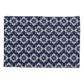 真夜中の青い背景に白い花 枕カバー (裏面-左)