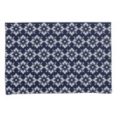 真夜中の青い背景に白い花 枕カバー (正面右)