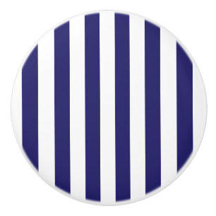 真夜中の青および白くストライプのな陶磁器のノブ セラミックノブ