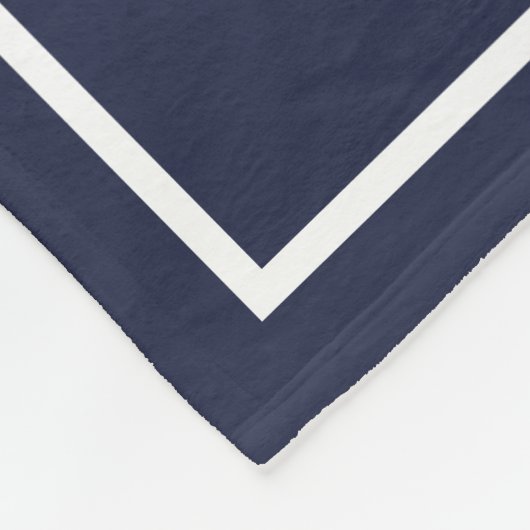 真夜中の青および白く航海のないかり フリースブランケット (角)