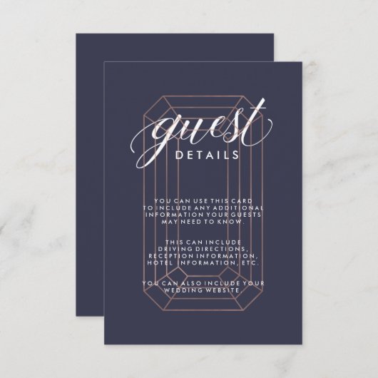 真夜中の青く幾何学的なダイヤモンドのゲスト情報 エンクロージャーカード (正面/裏面)