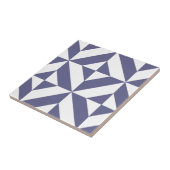 真夜中の青く幾何学的なDecoの立方体パターン タイル (側面)