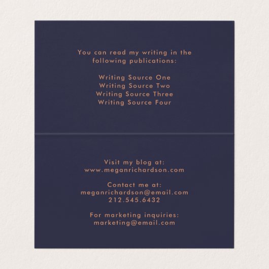 真夜中の青で幾何学的なモダンなのどのばら色の金ゴールド 名刺 (内部フラット)