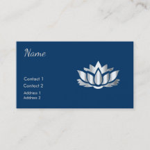 真夜中の青の銀製の一見のはすの花