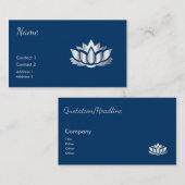 真夜中の青の銀製の一見のはすの花 名刺 (正面/裏面)