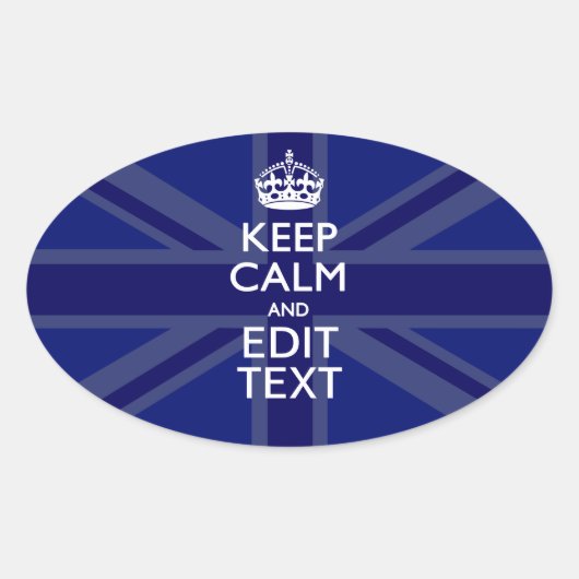真夜中の青はあなたの文字の英国国旗得るために平静を保ちます 楕円形シール (正面)