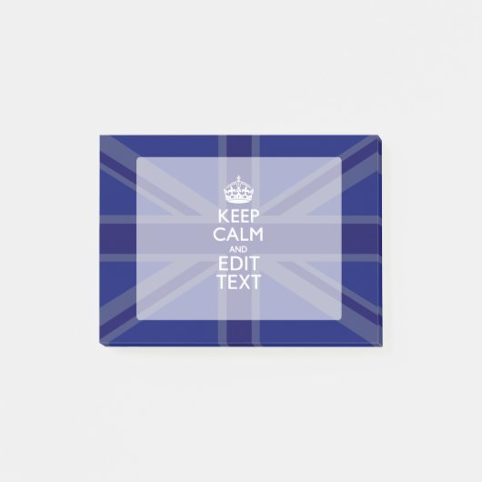 真夜中の青は平静およびあなたの文字の英国国旗保ちます ポストイット (正面)