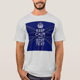 真夜中の青は平静およびあなたの文字の英国国旗保ちます Tシャツ
