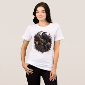 真夜中の魂のワタリガラス トライブレンドTシャツ (正面全面)