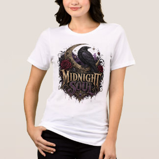 真夜中の魂のワタリガラス トライブレンドTシャツ