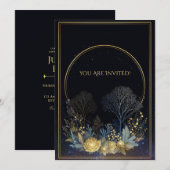真夜中の黄金の芍薬 天上の植物の光輪 招待状 (正面/裏面)