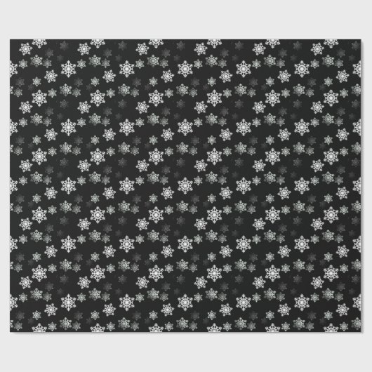 真夜中の黒い雪の薄片の突風 ラッピングペーパー (フラット)
