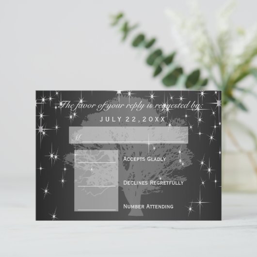真夜中の黒の下、星の下で、ご返信を 出欠カード (スタンド正面)