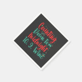 真夜中までカウントダウン10 9ワインおもしろいクリスマス スタンダードカクテルナプキン (角)